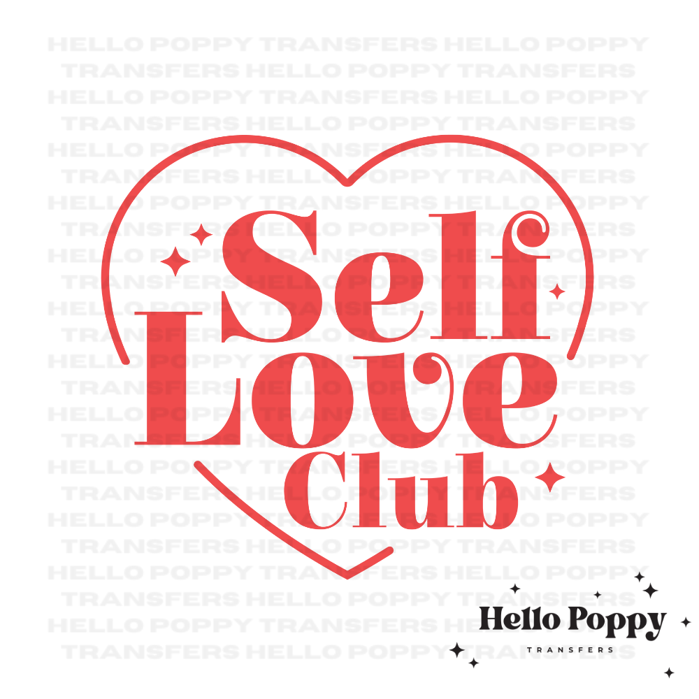 Self Love Club Valentine's Heart Full Color Transfer