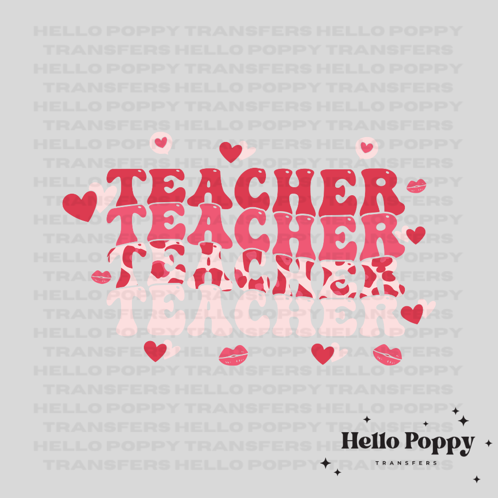 Teacher Valentine's Day Full Color Transfer