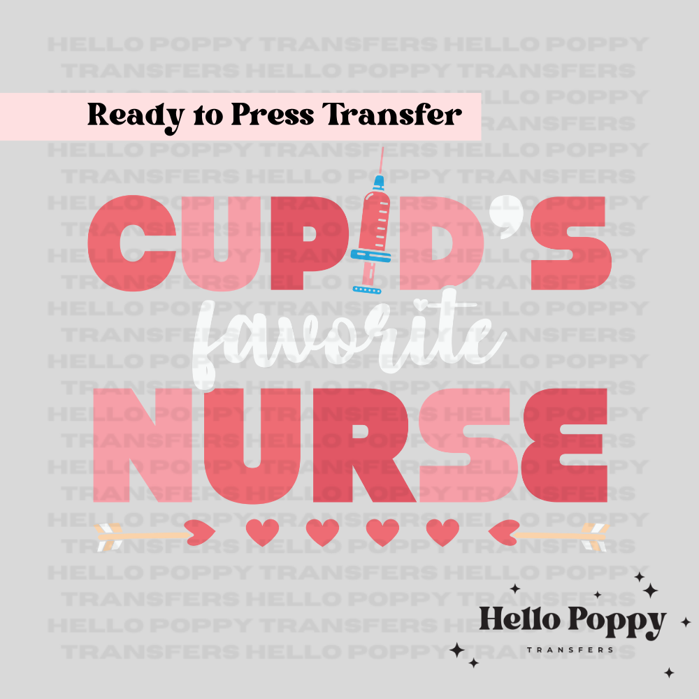 Cupid's Favorite Nurse Full Color Transfer