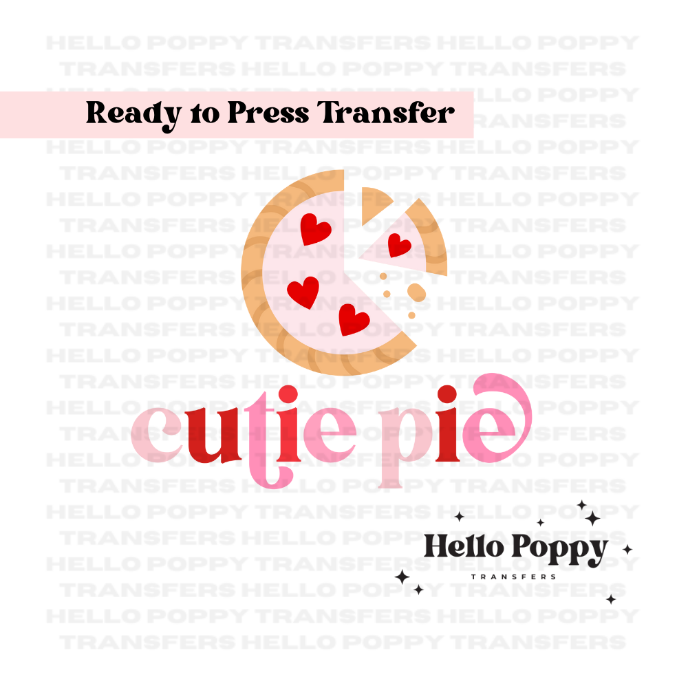 Cutie Pie Valentine's Full Color Transfer