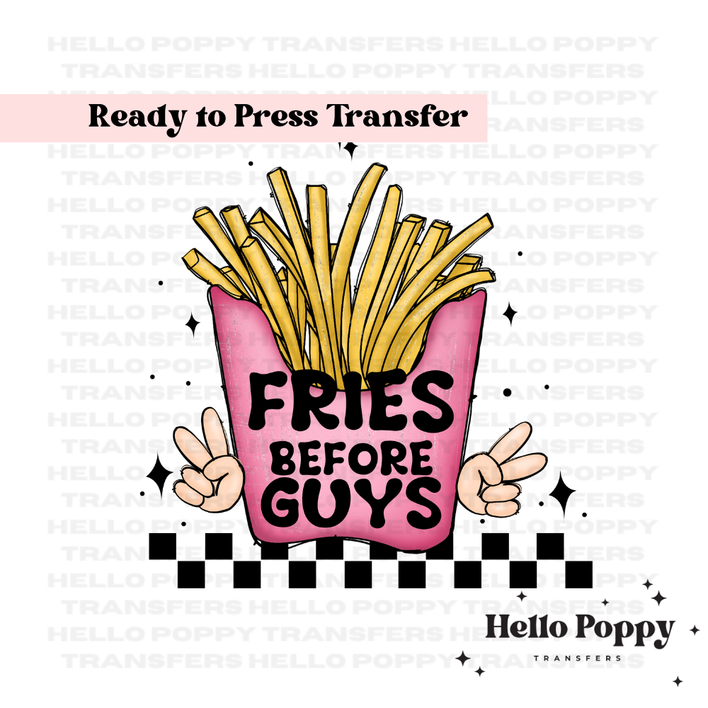 Fries Before Guys Checkered Full Color Transfer