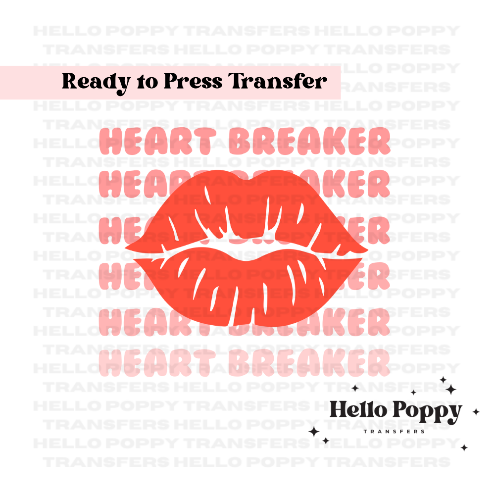 Heart Breaker Lips Full Color Transfer