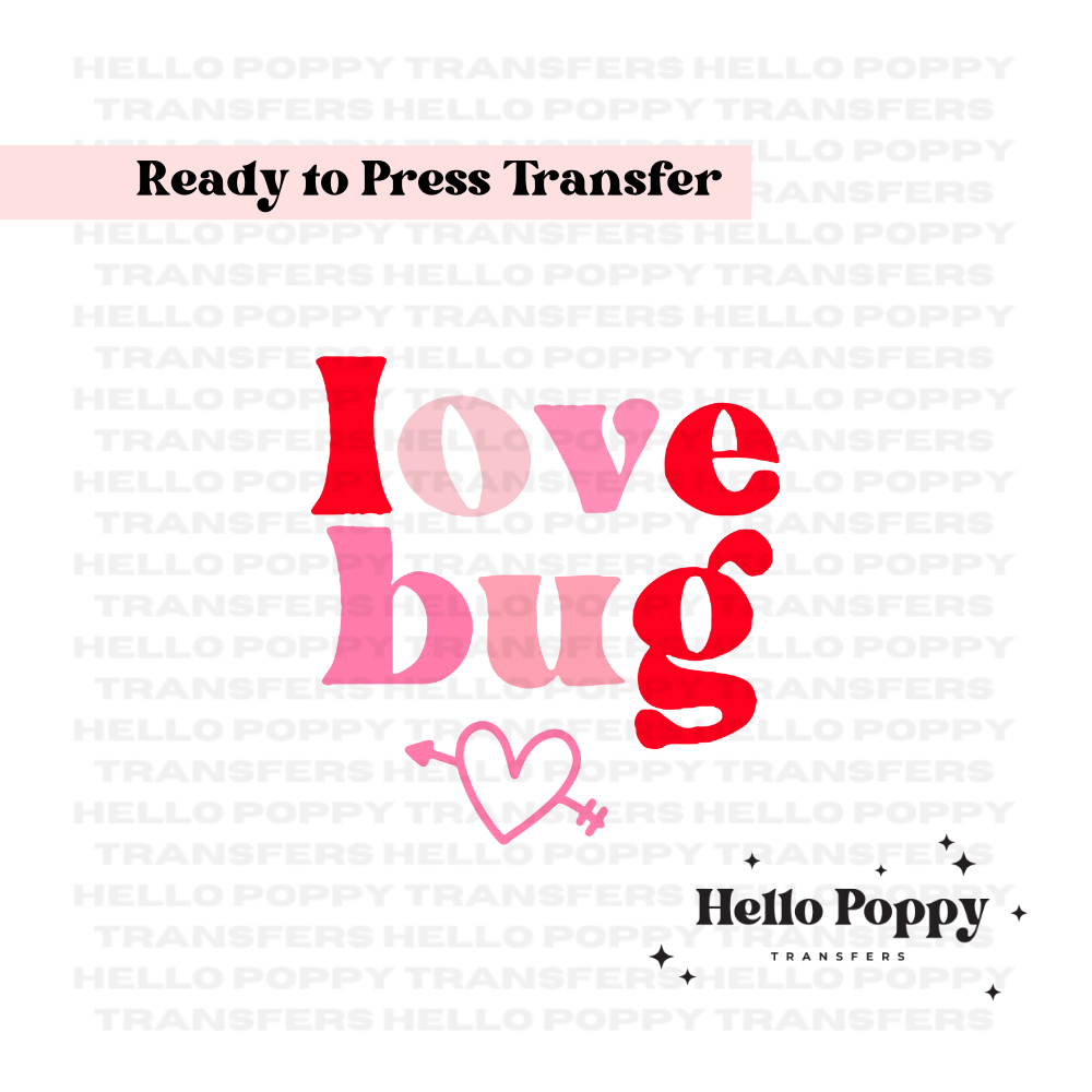Love Bug Valentine's Full Color Transfer