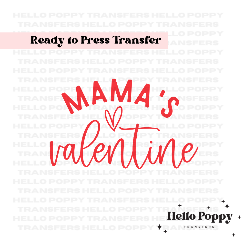 Mama's Valentine Heart Full Color Transfer